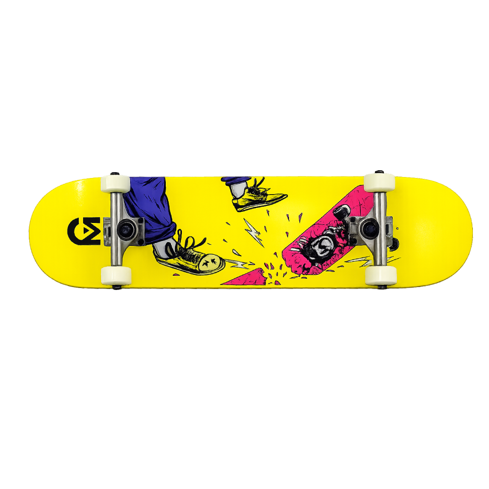 skateboard GM tabla rota color amarillo